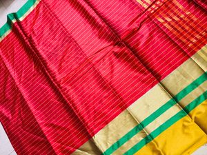 Vibrant Red and Yellow Saree
