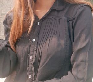Elegant Sheer Black Blouse