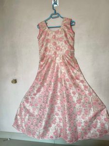 Elegant Pink Floral Gown