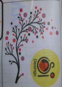 Beautiful Magic Tree With Flowers Wall Sticker , PVC vinyl Sticker 106cm