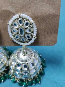 Elegant Green Jhumka Earrings