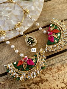 Designer Embellished Bangles with Pearls