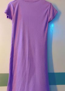 Lavender Ribbed T-Shirt Dress
