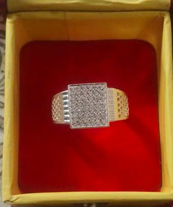 Stylish Men's Square Ring pure silver# fixed