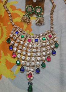 Colorful Gemstone Necklace & Earring Set