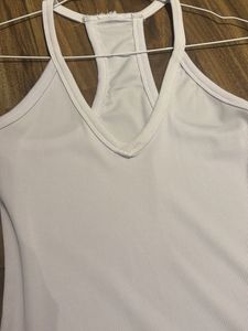 Basic white ribbed tank top