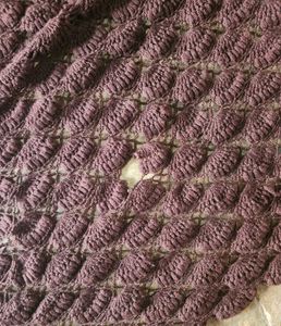 Poncho Style Knitted Scarf with Fringe