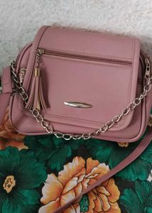 Pink Crossbody Bag 2 and 1 cluch soudi arabiya