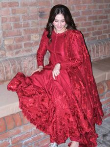 Stunning Red Embroidered Kurta Set with Dupatta