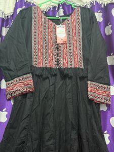 Ethnic Black Printed Kurta Set