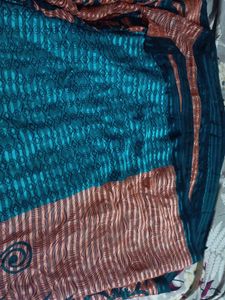 Beautiful Teal & Copper Saree