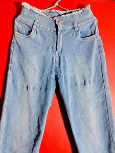 H&amp;M Light Wash Distressed Denim Jeans