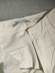 Bershka White Cargo Pants