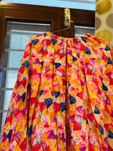 Vibrant Geometric Print Lehenga