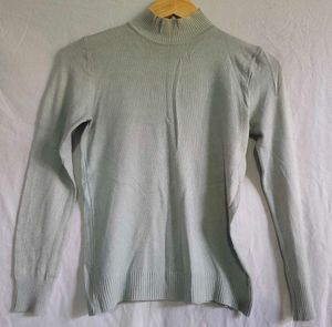 Classic Light Blue Mock Neck Sweater