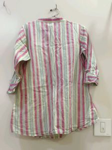 Striped Button-Down Kurti Top