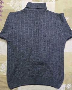 Men's Grey Cable Knit Turtleneck Sweater