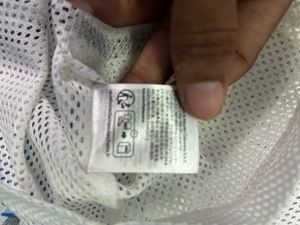 H&amp;M White Oversized "00" Mesh Jersey Top