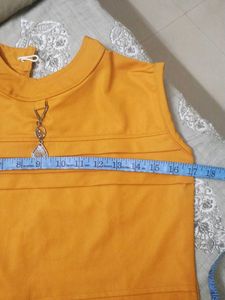 Cute Girls' Dress - Mustard Yellow