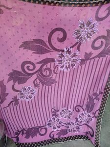 Beautiful Pink Saree with Floral Embroidery
