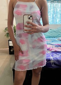 FREE SHIPPING - Pastel Tie-Dye Mini Slip Dress