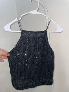 Sequin Halter Top