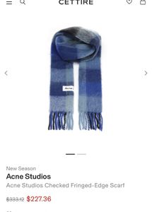 Acne Studios Blue Plaid Scarf