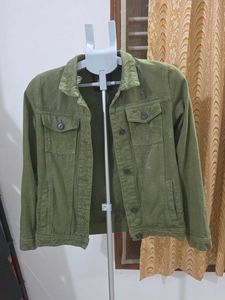 Roadster Olive Green Denim Jacket