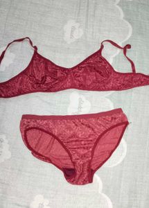 Maroon Bra and Panty Set