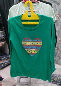 Green Heart Long Sleeve Tee