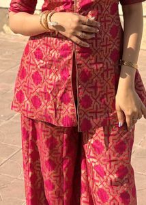 Elegant Pink Kurta Set with Palazzo