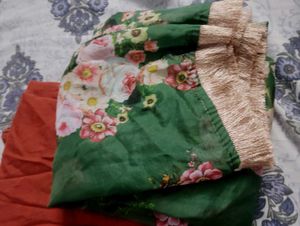 Elegant Kurta Set with Floral Dupatta