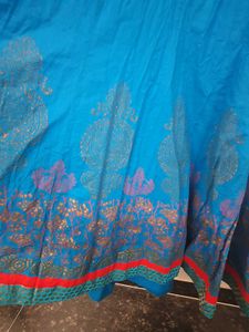 Vibrant Blue Embroidered Kurti