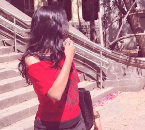 Stylish Red Off-Shoulder Top with Black Print