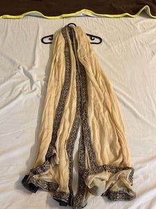 Black Beige Embroidered Dupatta