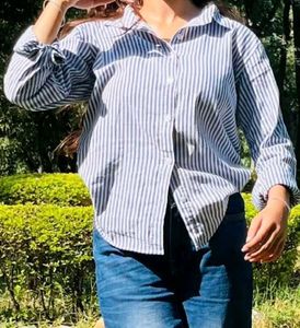 Classic Blue Striped Button-Down Shirt