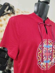 Red Ethnic Chinese Style Top