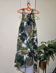 Tropical Leaf Print Sundress