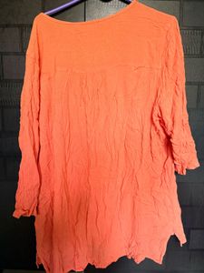 perfect coral color  V-Neck Tunic Top