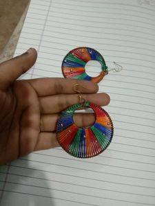 Boho Thread Hoop Earrings