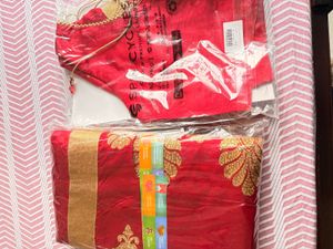 Stunning Red Embroidered Silk Saree