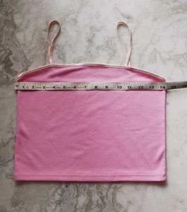🩷cute Pink Spaghetti Strap Crop Top