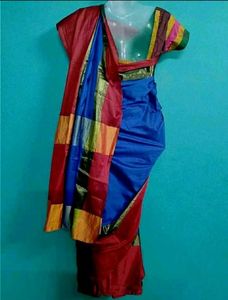 Blue colour silk saree