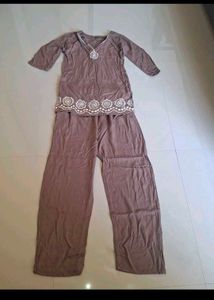 Boho Chic Brown Tunic and Pants Set