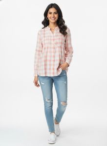 Cute peach checked top