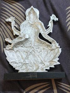 Silver Lakshmi Idol on Lotus