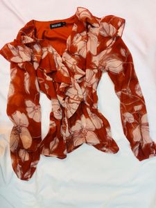 Floral Ruffle Blouse