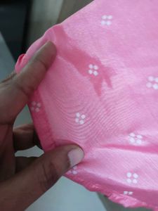 Pink Kurta with pant  White Embroidery
