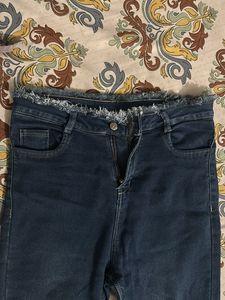 Frayed Hem Denim Jeans