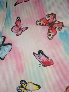 Cute Butterfly Print Tie-Dye T-Shirt
